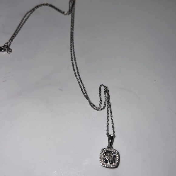 Cushion Cut Natural Diamond Necklace - Picture 3 of 4